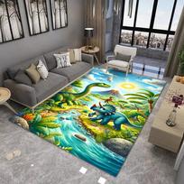 Animacinis dinozauras kilimėlis T-Rex Triceratops Preistorinis kraštovaizdis Vaikų kambarys Švietimo spalvingas žaismingas namų dekoravimas kilimas 50X80cm