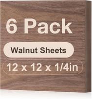 Robotime 6-Pack Walnut Plywood Sheets 12 x 12 x 1/4 Inch 3mm Plywood for Laser Cutting Engraving & Wood Burning for Crafts gray