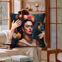 F-Frida K-Kahloes Meno Pagalvės Užvalkalas Pagalvės Užvalkalas Svetainės Sofos Namų Dekoras Individualus 30cmx30cm black