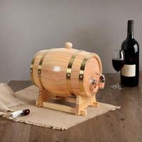 Dozatorius, ąžuolo vyno statinė, Laikymo indas, Statina su stovu, Medinė skirta 1.5L beige