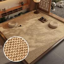 Bambuko paprastas tatami kilimas, patvarūs kvadratiniai pagalvėliai, atsparus nešvarumams svetainės kilimas, grindų kilimėlis miegamajam 80*80cm-Quick-Dry geltona