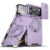Armor Shockproof Magnetic Ring Stand Holder Phone Case For iphone 17 Pro Max Camera Protection Cover For iphone17 Air Case iPhone17 Pro violetinė