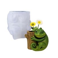 Creative DIY Silicone Stump Shaped Mold For Ornamental Planters Compatible With Resin Concrete And Cement Crafts 1 white