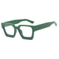 Kvadratiniai įgaubto rėmelio akiniai Naujo stiliaus plokščiu viršumi Madingi Retro rėmelio akiniai 1.56 myopia -6.0 žalia