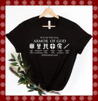 Put on The Full Armor of God Religious Christian Knight Gift T-Shirt 100% Cotton O-Neck Summer Short Sleeve Casual Mens T-shirt 4XL įvairiaspalvis