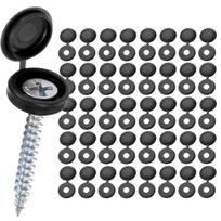 10/1000 vnt. Dekoratyvinis varžto dangtelis Kryžinio varžto dangtelis Sulankstomas sagtelė Automobiliui Baldams Dekoratyviniai veržlės Dangteliai Varžtai Techninė įranga 100PCS juoda
