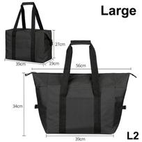 Large Capacity Insulated Grocery Picnic Cooler Bags Reusable Folding Fresh-Keeping Bag For Travel, Lunch, Camping, Food as the picture gray