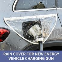 Car Charging Port Rain Cover, Ev Charger Plug Cover Magnetic Transparent Cover For Electric Vehicle Waterproof Outdoor Charging as the picture black