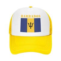 Custom Fashion Unisex Barbados Flag Trucker Hat Adult Adjustable Baseball Cap Women Unisex Hip Hop Trucker Cap One Size blue