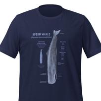 Minimalist Sperm Whale T-Shirt | Bella+Canvas Tee L gray