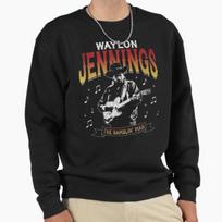 Unisex Cotton Sweater Pullover Hoodie Printed Sweater Waylon Jennings Music Pullover Sweatshirt Casual Long Sleeve Sweatshirt M (50-60kg) juoda