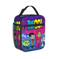 Teen Titans Go Games Insulated Lunch Bag Cooler Bag Reusable,Meal Container High Capacity Lunch Box Tote Girl Boy Beach  Picnic One Size black