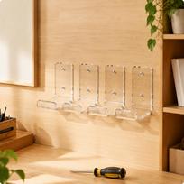 4 Pieces Skateboard Storage Hanger | Horizontal, Wall Mount, Clear, for Bedroom beige
