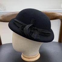 Autumn and winter sophisticated French elegant wool beret for women, high-end silk-linen small basin hat, small brim top hat one size (55-58cm) juoda