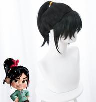 Nuostabus „Žaislų istorija 2“ Vanelope fon Švitz ilgaplaukės Cosplay perukas vakarėliams black