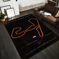 Dutch Grand Prix Circuit Zandvoort Map Non-slip rug suitable for living room and bedroom sofas. 60x90cm( 23x35in ) white