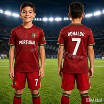 26 Vasaros Berniukams Ronaldo Nr.7 Futbolo Marškinėliai Šortai Rinkinys Moterims Vyrams PORTUGALIJOS Gerbėjų Marškinėliai Šortai Rinkinys Vaikams Sportinis Kostiumas 2 Dalių Rinkinys 110 brown