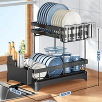 Compact Dish Rack Multifunctional Dish Drying Rack Rustproof Kitchen Dish Drying Rack juoda