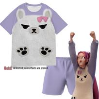 MIRA Kpop demonų medžiotojo pižamos komplektas: RUMI trumpomis rankovėmis ir šortais Cosplay XXXXL gray