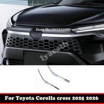 For Toyota Corolla Cross 2025 2026 Stainless Steel Front Upper Front Center Mesh Grille Grill  Hood Engine Cover Car accessories gray
