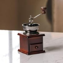 Portable Adjustable Retro Hand-Cranked Wooden Small Coffee Grinder Home Solid Wood Direct from Factory gray