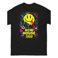 Old School Rave T-shirt Acid House Mit Joyful Gesicht Clubszene Throwback Unisex 3XL įvairiaspalvis