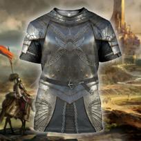 Tshirts Knight Medieval Armor 3D Print T Shirt Kids Round Neck Summer Fashion T-shirt Boy Girl Unisex Hip Hop Loose clothing 110 black