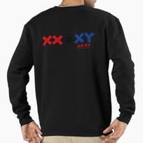 Unisex Cotton Sweater Pullover Hoodie Printed Sweater Xx Not Equal To Xy Athletics Pullover Sweatshirt Casual Long Sleeve Sweatshirt S (45-50kg) juoda