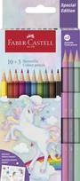 Spalvoti pieštukai Faber-Castell Colour Grip Unicorn (10 +3 pastelinės spalvos)