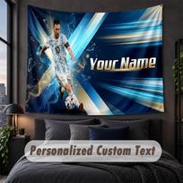 Custom Name Text Tapestry,Lionel Messi Decorative Wall Hanging, Background Tapestry For Home Bedroom 180cmx200cm