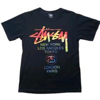 Vintage Stüssy World Tour T-shirt Small Black New York L.A. Tokyo London Paris Unisex T-Shirt XXL black