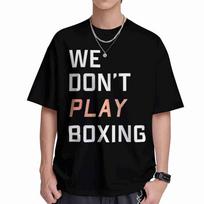 Boxraw Mes Nežaidžiame Bokso YK Streetwear Marškinėliai Trumpomis Rankovėmis Medvilninis T-shirt M juoda