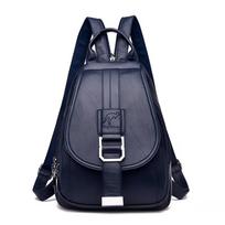Moteriškos odinės kuprinės Vintažinė moteriška rankinė per petį Sac Kelioninė moteriška kuprinė Mokyklinės kuprinės mėlyna