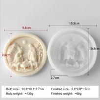 DIY Jesus Family Silicone Mold Handmade Scented Candle Plaster Decoration Crafts Mold Soap Making Supplies gray