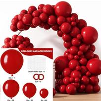 129Pcs Balloon Garland Arched Latex Balloon Birthday Party Wedding Anniversary Baby Shower Party Decoration 129 pieces ruby red brown