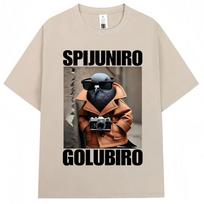 Spijuniro Golubiro Funny Italian Brainrot Meme T Shirt Humor Pigeon Graphic Men Women Novelty T-shirts Fashion Loose Tees 4XL gray