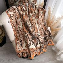 Women Scraves Elegant Ladies' Bohemia Jacquard Pashmina Winter Thick Warmth Paisley Shawl Coldproof Windproof Blanket Scarf brown