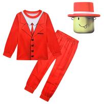 Naujas Pocket Devs VR žaidimo kostiumas vaikams berniukams raudonas kostiumas vyrui Cosplay ilgas marškinis kelnės kombinezonas kaukė gimtadienio Helovino vakarėlio kostiumas 150cm red