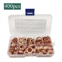 400pcs Copper Sealing Washers & O-Rings Set (M5-M14)