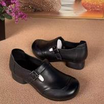 Retro Chunky-Heel Mary Janes New Spring/Fall Styles—Lightweight Fashionable and Slip-Resistant Shoes for Middle-Aged and Elderly Women 40 juoda