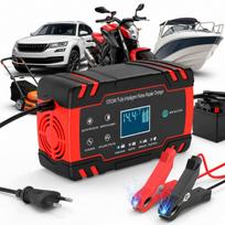 Akumuliatorių įkroviklis AGM geliniams, 12V 8A / 24V 4A, automobiliams