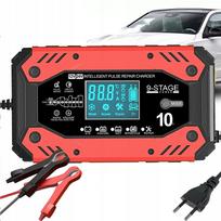 Akumuliatoriaus įkroviklis 10A, 12V/24V, LCD ekranas, automatinis