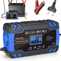Akumuliatoriaus įkroviklis su LCD ekranu, 12V, 8A, automatinis, su remonto funkcija