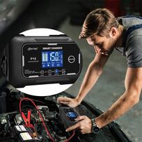 Automatinis akumuliatoriaus įkroviklis su LCD ekranu, 12V/24V