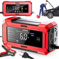 Akumuliatoriaus įkroviklis su LCD ekranu, 12V 6A, automatinis, su remonto funkcija