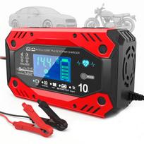 Akumuliatorių įkroviklis su taisymo funkcija, 12–24V, 10A, LCD