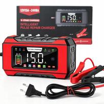 Automatinis akumuliatoriaus įkroviklis su 12V/24V akumuliatorių atstatymo funkcija