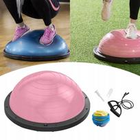 Gimnastikos kamuolys su pasipriešinimo juostomis ir pompa, 58 cm