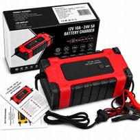 Akumuliatorių įkroviklis su LCD, 12V/24V, 10A, su remontavimo funkcija