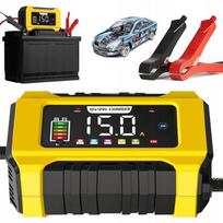 Akumuliatorių įkroviklis 12V/24V, 9 pakopų, su LCD ekranu, tinka LiFePO4, AGM, GEL